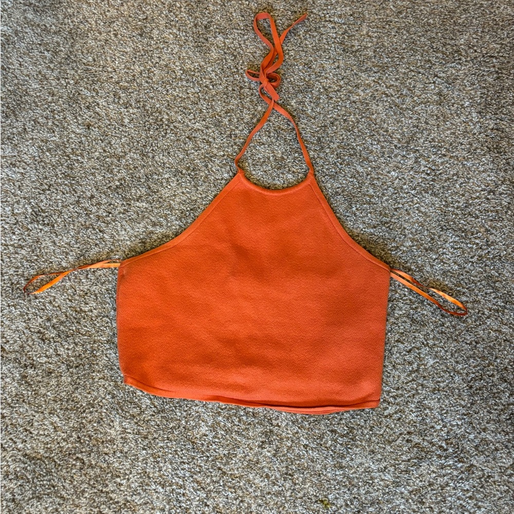 Abercrombie & Fitch Orange Halter Crop Top